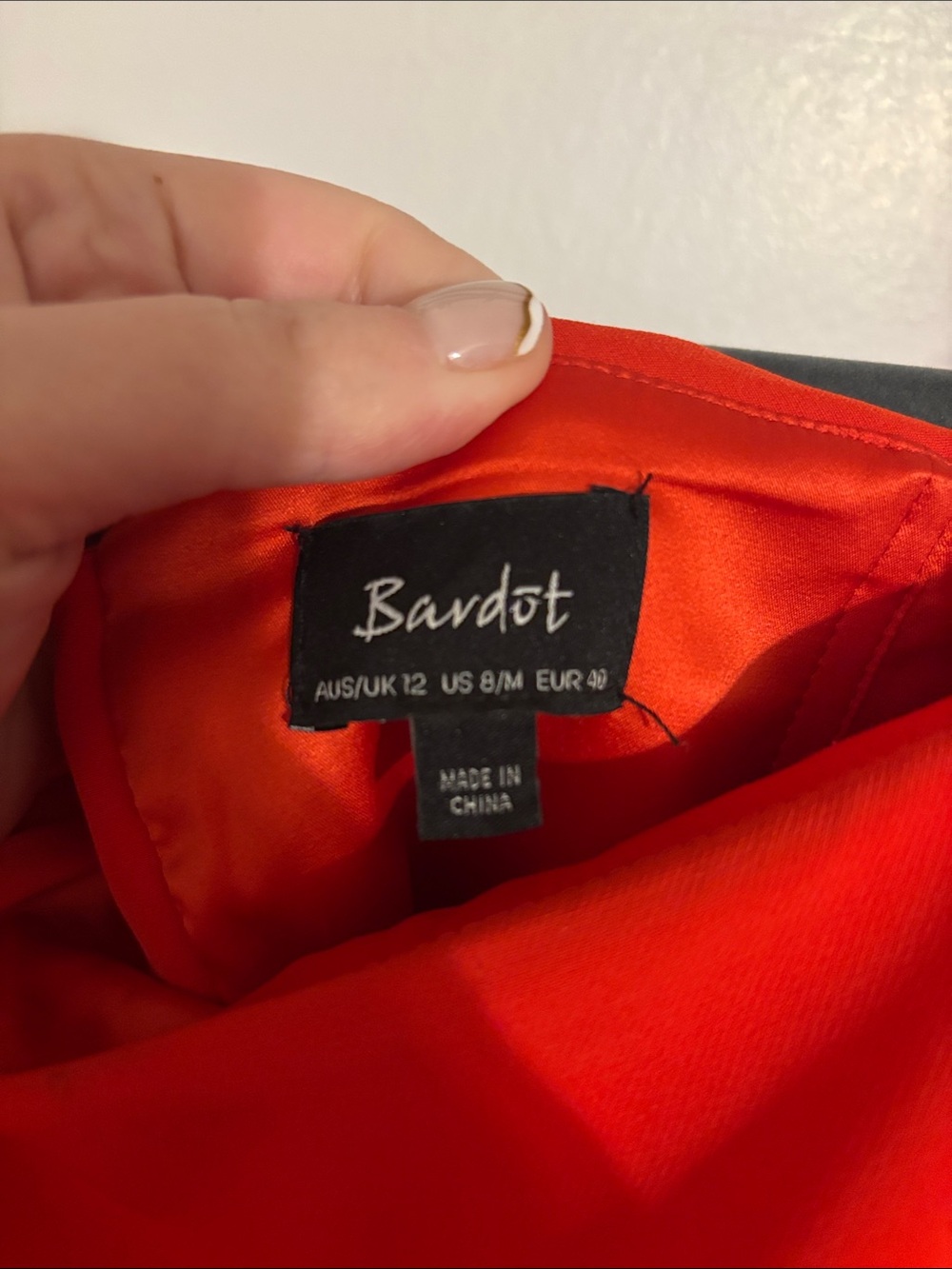 Bardot Red One-Shoulder Ruffle Sheath Dress - Picture 2 of 3